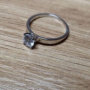 Cubic Zirconia Silver Ring Size 10 Simple  & Elegant Jewelry Women